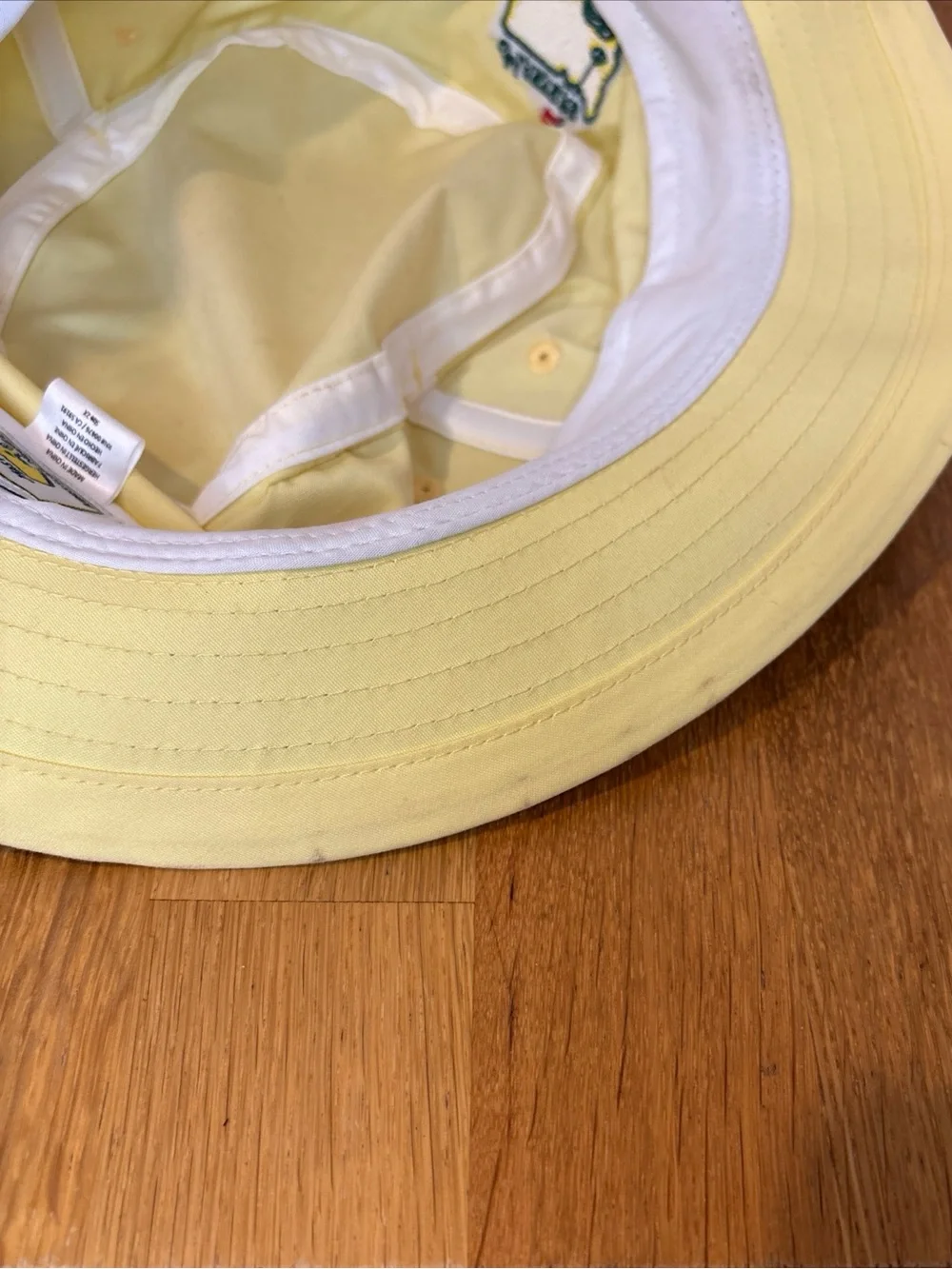 American Needle Masters Golf Bucket Hat Embroidered Logo Yellow White/Green 2X